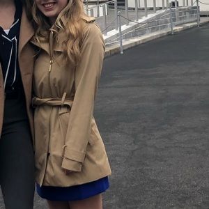 Michael Kors tan belted front-zip trench coat